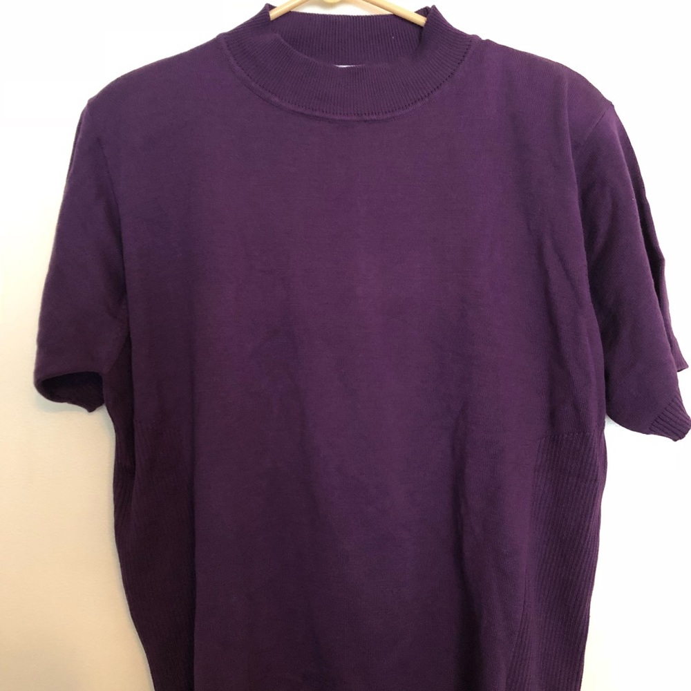 Purple short sleeve sweater